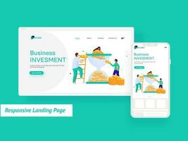 Responsive Landing Pages with Web and Mobile Presentation. vector