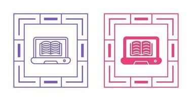 icono de vector de biblioteca en línea