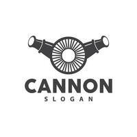 Cannon Logo, Elegant Simple Design Retro Vintage Style, War Artillery Vector, Illustration Symbol Icon vector