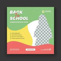 Back to school social media post and web banner template vector