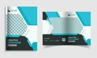 Creative brochure cover design with modern shape template vector