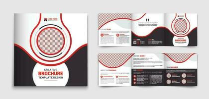 Creative square trifold brochure design with modern gradient shapes vector