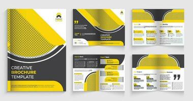 creativo negocio folleto diseño con amarillo color forma vector