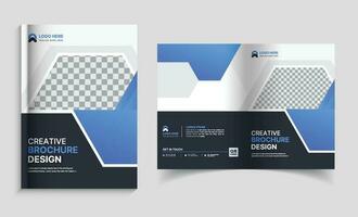 Creative brochure cover design with modern shape template vector