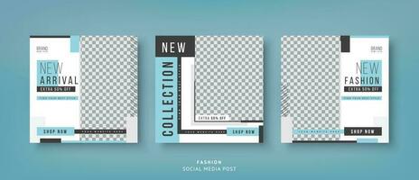 Simple square social media post or banner template set vector