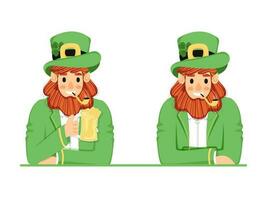 Leprechaun Man Character, Happy Saint Patricks Day Concept. vector