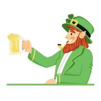 Leprechaun Man Character, Happy Saint Patricks Day Concept. vector