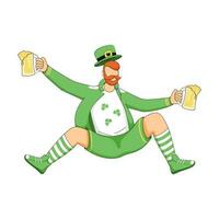 Leprechaun Man Character, Happy Saint Patricks Day Concept. vector