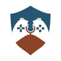 gamepad y podcast logo diseño modelo. vector