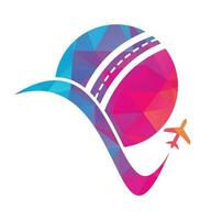 Cricket travel vector logo design.