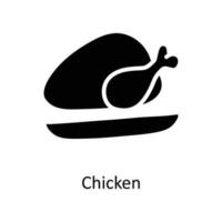 Chicken vector Solid Icon Design illustration. Christmas Symbol on White background EPS 10 File