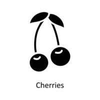 Cherries vector Solid Icon Design illustration. Christmas Symbol on White background EPS 10 File