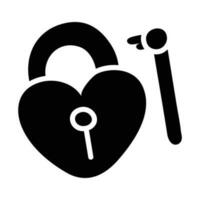 Love Lock vector Solid Icon Design illustration. Party and Celebrate Symbol on White background EPS 10 File