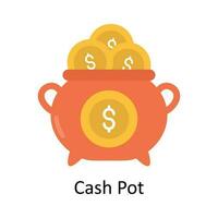 Cash Pot vector Flat Icon Design illustration. Finance Symbol on White background EPS 10 File