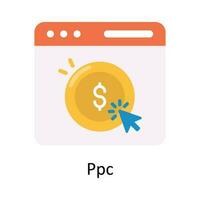 Ppc vector Flat Icon Design illustration. Finance Symbol on White background EPS 10 File