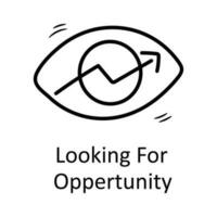 Looking For Opportunity  vector outline Icon Design illustration. Business Symbol on White background EPS 10 File