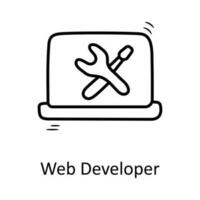 Web Developer  vector outline Icon Design illustration. Business Symbol on White background EPS 10 File