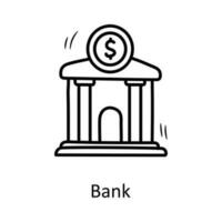 Bank  vector outline Icon Design illustration. Business Symbol on White background EPS 10 File