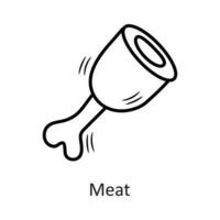 Meat vector outline Icon Design illustration. New Year Symbol on White background EPS 10 File