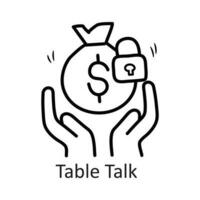 Table Talk vector outline Icon Design illustration. Security Symbol on White background EPS 10 File