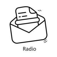 radio vector contorno icono diseño ilustración. seguridad símbolo en blanco antecedentes eps 10 archivo