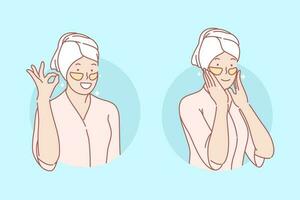 Beauty, skincare, eye patches set concept vector