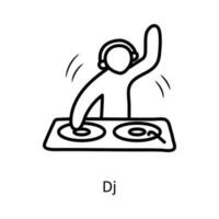 Dj vector outline Icon Design illustration. Party and Celebrate Symbol on White background EPS 10 File