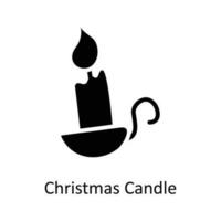 Christmas Candle vector Solid Icon Design illustration. Christmas Symbol on White background EPS 10 File