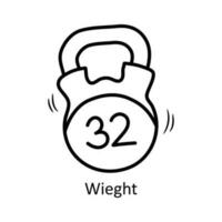 Weight vector outline Icon Design illustration. Olympic Symbol on White background EPS 10 File