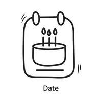 Date vector outline Icon Design illustration. Party and Celebrate Symbol on White background EPS 10 File