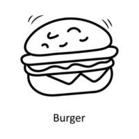 Burger vector outline Icon Design illustration. Party and Celebrate Symbol on White background EPS 10 File