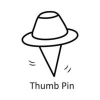 Thumb Pin vector outline Icon Design illustration. Stationery Symbol on White background EPS 10 File