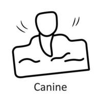 Canine vector outline Icon Design illustration. Dentist Symbol on White background EPS 10 File
