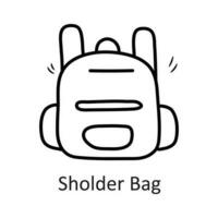 shoulder Bag vector outline Icon Design illustration. Stationery Symbol on White background EPS 10 File