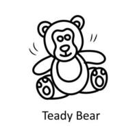 Teddy Bear vector outline Icon Design illustration. Toys Symbol on White background EPS 10 File