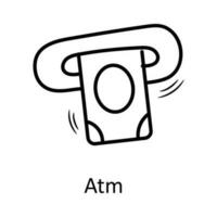 ATM vector outline Icon Design illustration. Travel Symbol on White background EPS 10 File