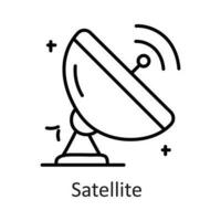 Satellite vector outline Icon Design illustration. Communication Symbol on White background EPS 10 File