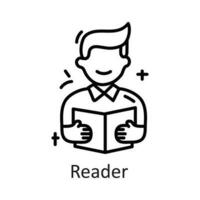 Reader vector outline Icon Design illustration. Communication Symbol on White background EPS 10 File