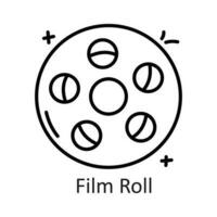 Film Roll vector outline Icon Design illustration. Communication Symbol on White background EPS 10 File