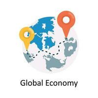 Global Economy vector Flat Icon Design illustration. Finance Symbol on White background EPS 10 File