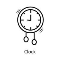 Clock vector outline Icon Design illustration. New Year Symbol on White background EPS 10 File