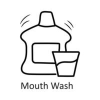 Mouth Wash vector outline Icon Design illustration. Dentist Symbol on White background EPS 10 File