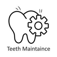 Teeth maintenance vector outline Icon Design illustration. Dentist Symbol on White background EPS 10 File