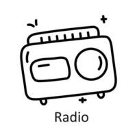 Radio vector outline Icon Design illustration. Communication Symbol on White background EPS 10 File