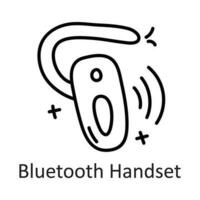 Bluetooth auricular vector contorno icono diseño ilustración. comunicación símbolo en blanco antecedentes eps 10 archivo