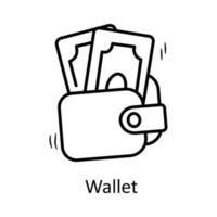 Wallet  vector outline Icon Design illustration. Business Symbol on White background EPS 10 File