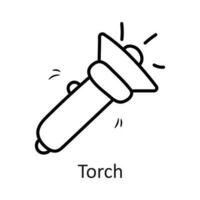 Torch vector outline Icon Design illustration. Household Symbol on White background EPS 10 File