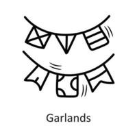 Garlands vector outline Icon Design illustration. New Year Symbol on White background EPS 10 File