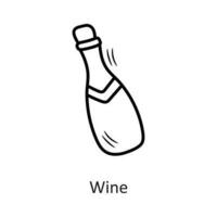 Wine vector outline Icon Design illustration. New Year Symbol on White background EPS 10 File