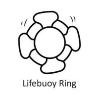 boya salvavidas anillo vector contorno icono diseño ilustración. seguridad símbolo en blanco antecedentes eps 10 archivo